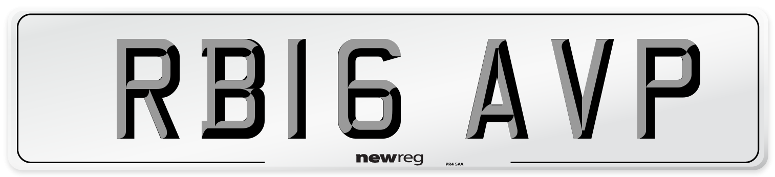 RB16 AVP Number Plate from New Reg